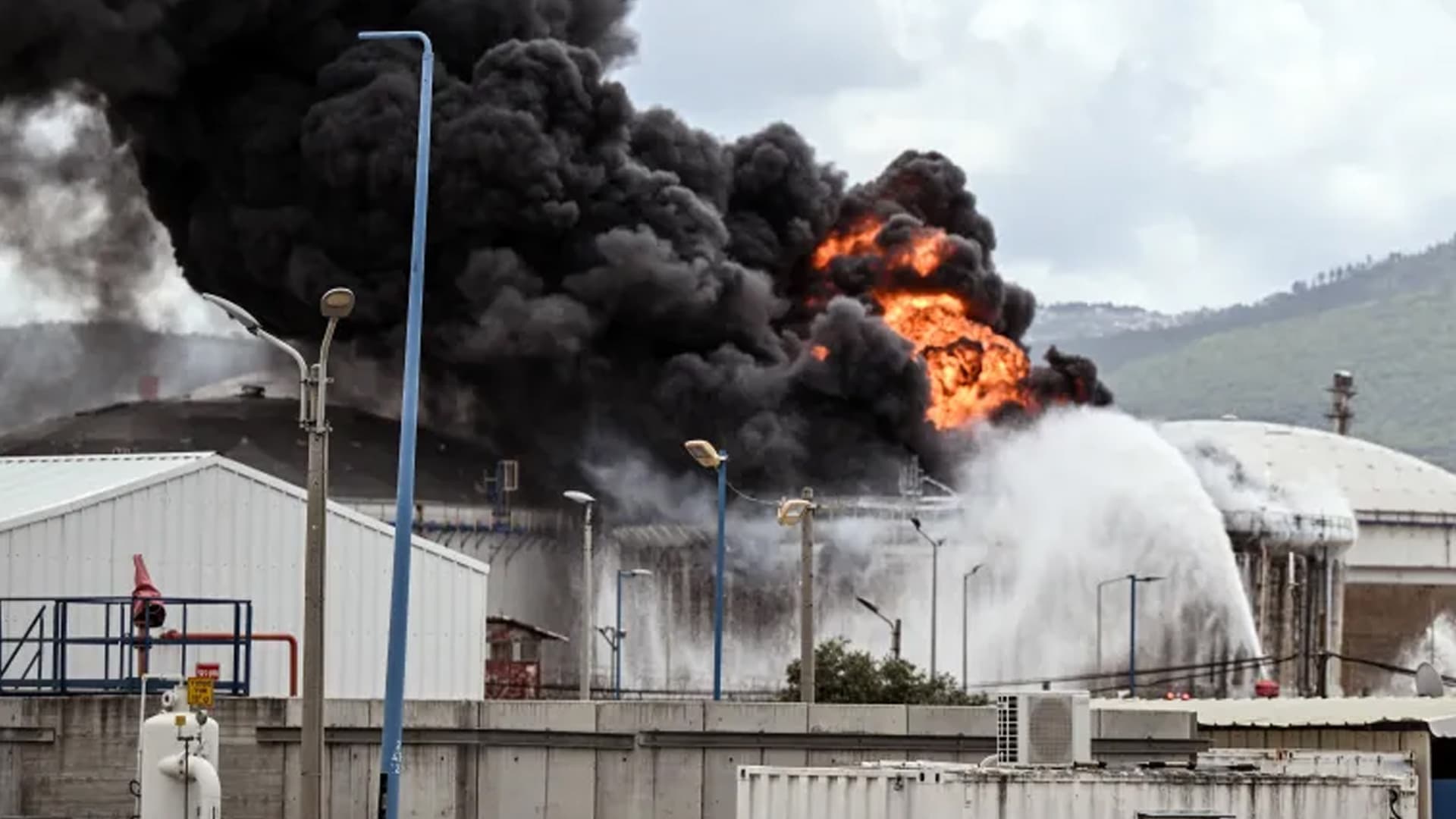 Massive fire breaks out at Israel's Haifa oil refinery after missile attack